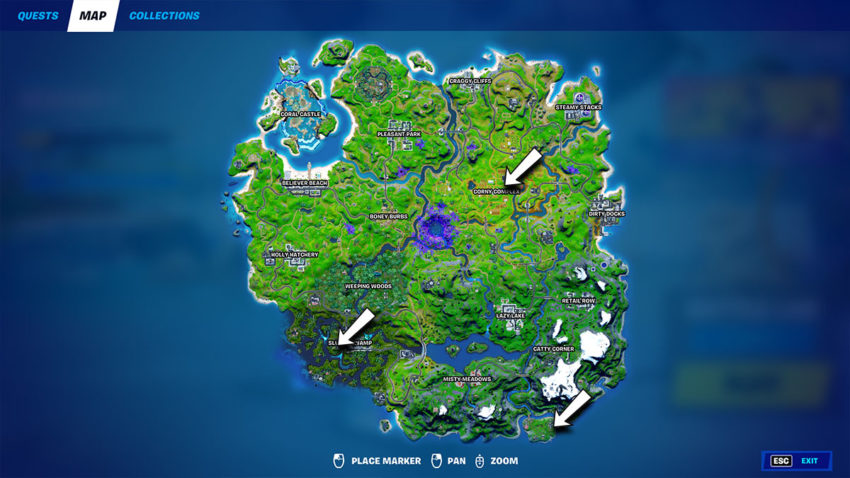 在fortnite Chapter 2 Season 7 中用io 武器摧毁目标假人的地方