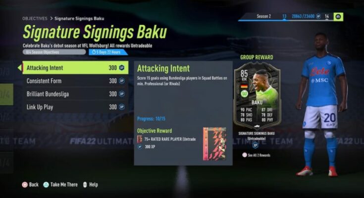 FIFA 22：如何完成签名签名巴库目标挑战