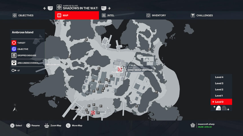 村主钥匙地图参考杀手 3 安布罗斯岛
