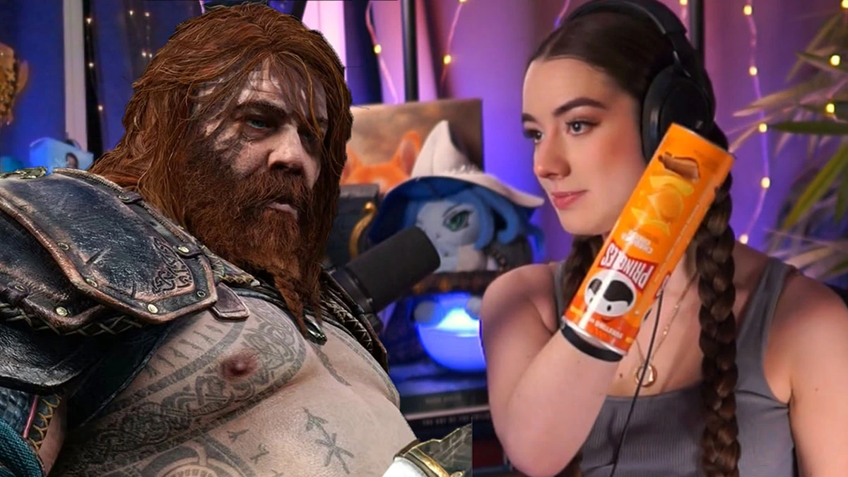Streamer takes snacking very seriously and proceeds to beat Thor in God of War Ragnarok with one hand in a Pringles can