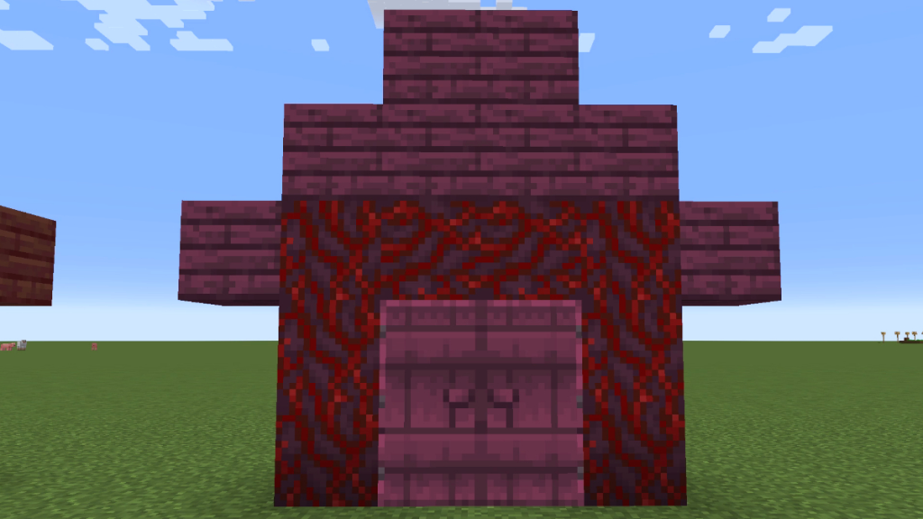 Minecraft 中的深红色木屋框架