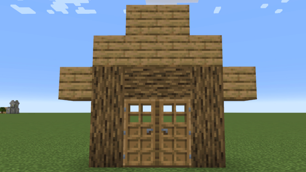 Minecraft 中的橡木房屋框架