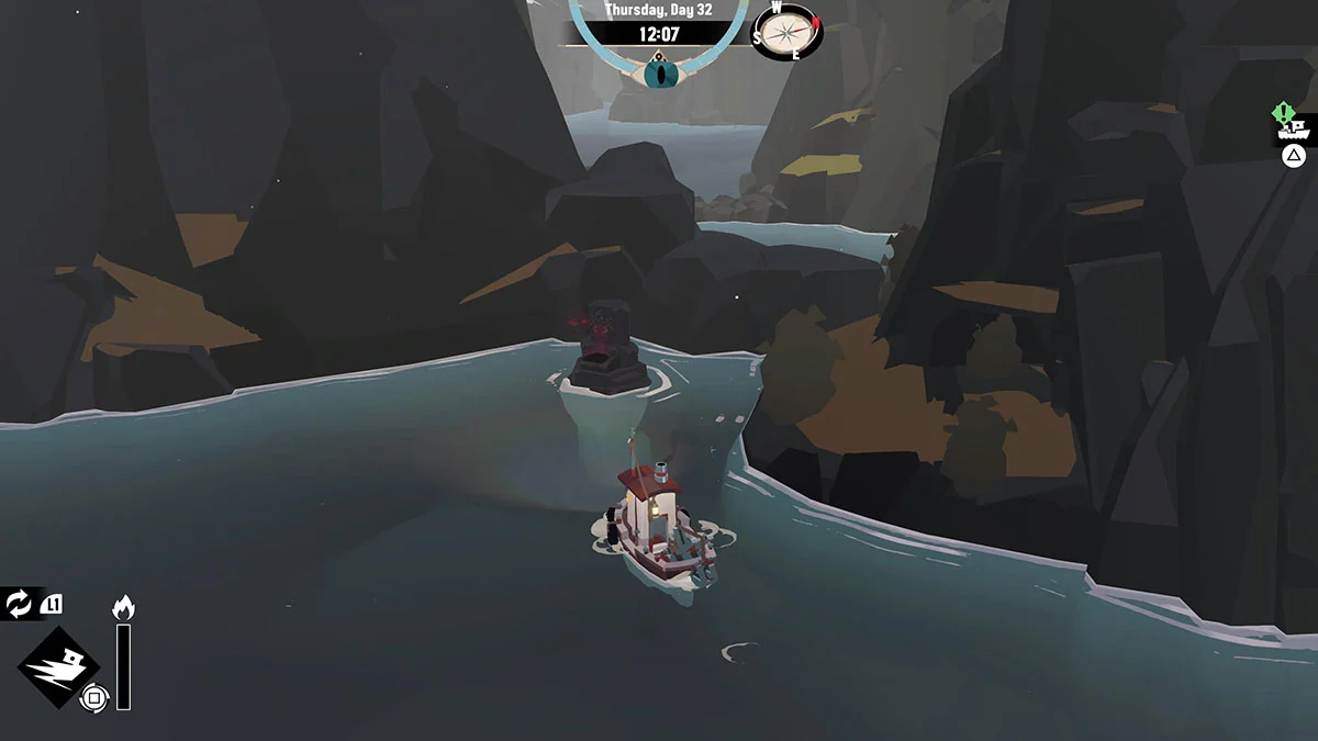 How to solve the Rock Slab with three crab-like creatures on it in Gale Cliffs in Dredge