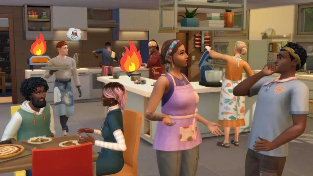 Sims 4 Fans Celebrate Cute Meme with Fiery Kitchen Destruction